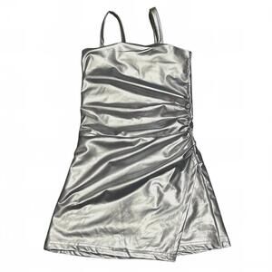 NEW LITTLE OLIN girl's mini dress in silver